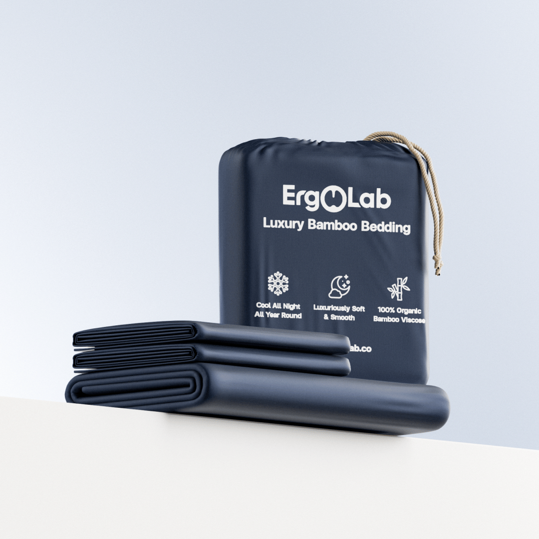 ผ้าปูที่นอนเส้นใยไผ่ ERGOLAB ขนาด 6 ฟุต สี NAVY BLUE_0